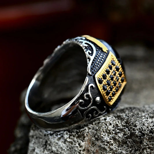 The Oathbreaker’s Signet – Black Stone Warrior Ring