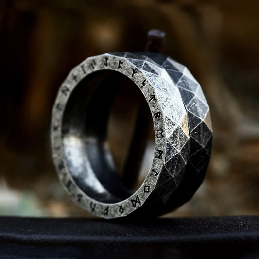 The Runes of the Forgotten – Faceted Nordic Rune Ring